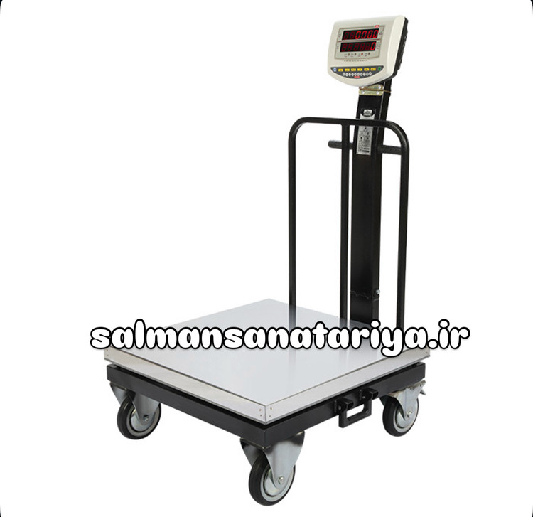 باسکول ۵۰۰ کیلویی محک چرخدار سینی استیل